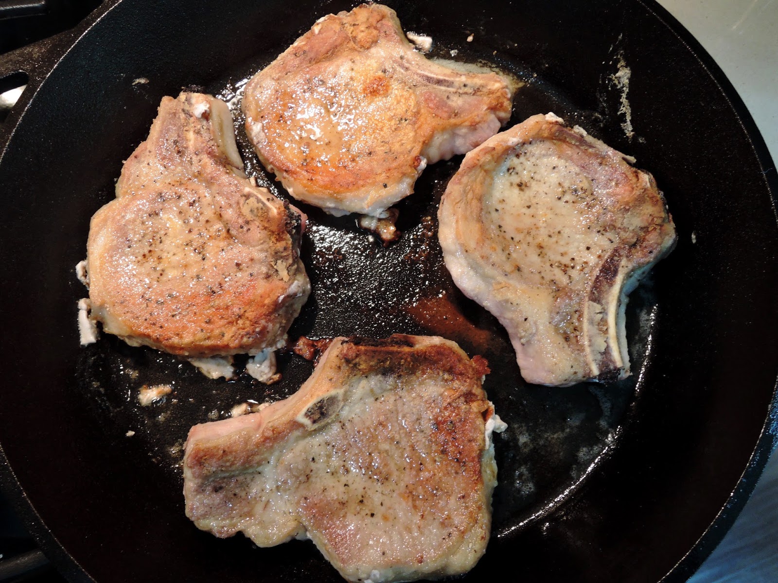 The Briny Lemon PanCooked Pork Chops with Plums and Mint