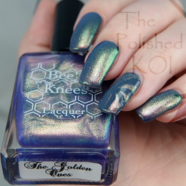 Bee's Knees Lacquer The Golden Ones over Greylings