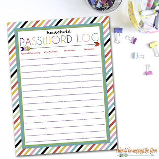 i should be mopping the floor free printable password log password log