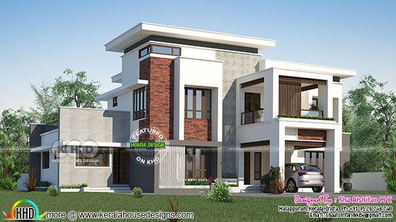 Side elevation of contemporary home