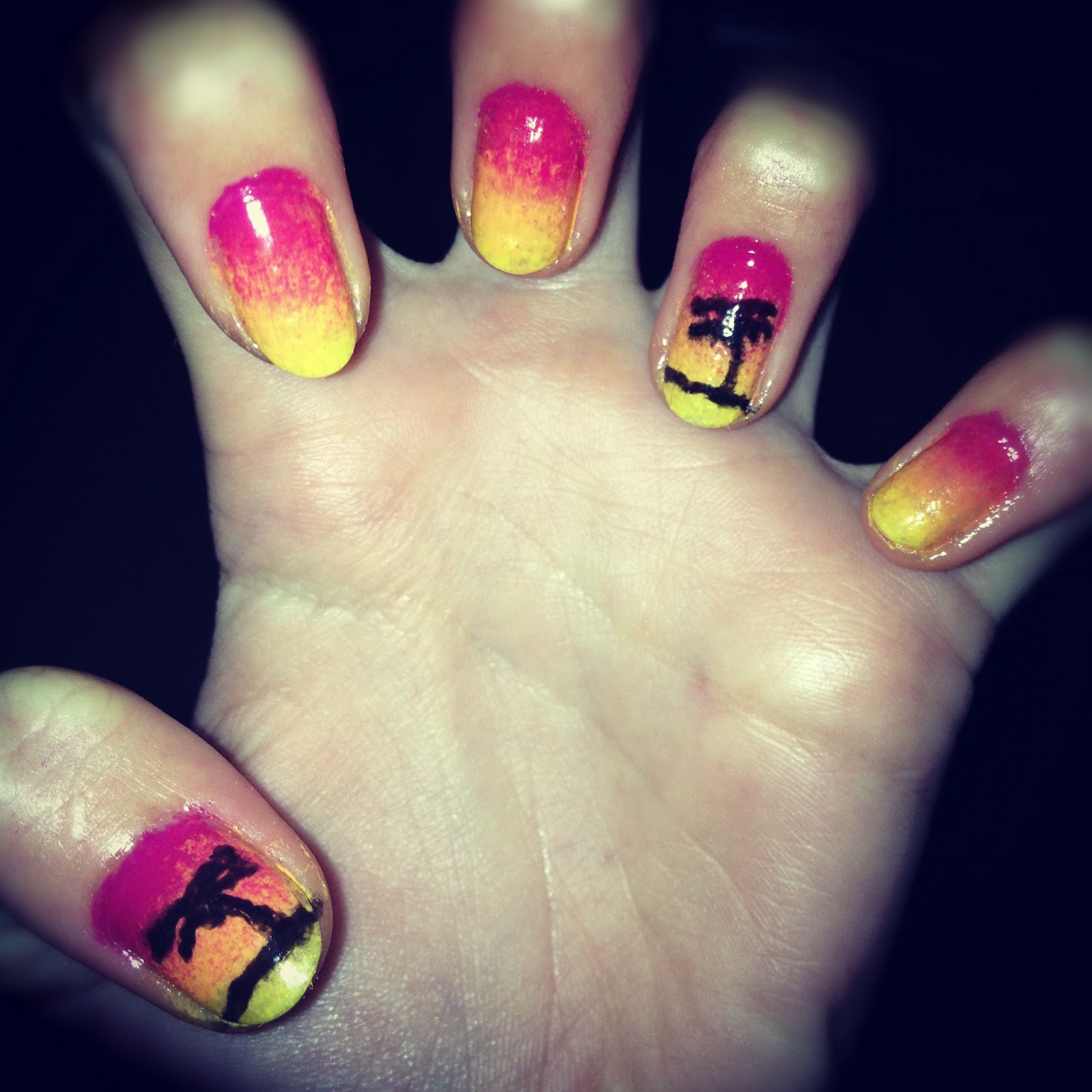 Stray Nails: Palm Tree Sunsets