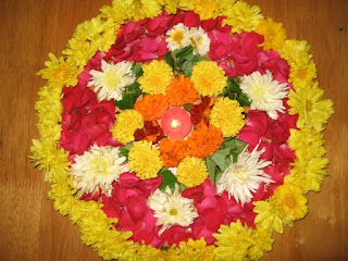 Diwali Rangoli Designs with Flowers