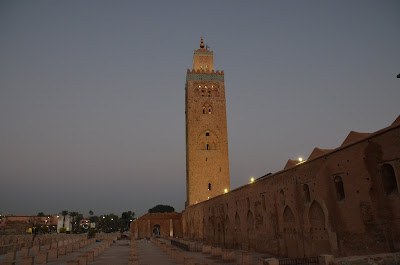 La mezquita koutoubia a la puesta de sol