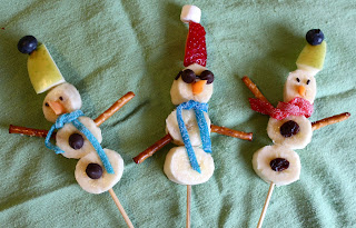 KidEats: Snowmen Fruit Kabobs
