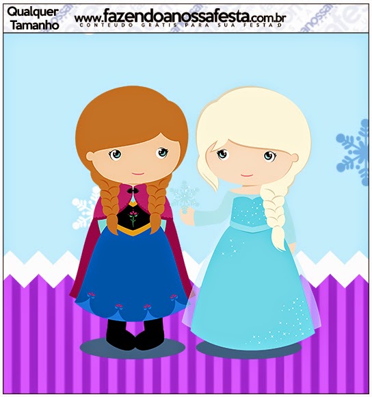 Frozen Niñas en Navidad: Etiquetas Candy Bar para Imprimir Gratis. Etiquetas de Frozen Niñas en Navidad para imprimir gratis.