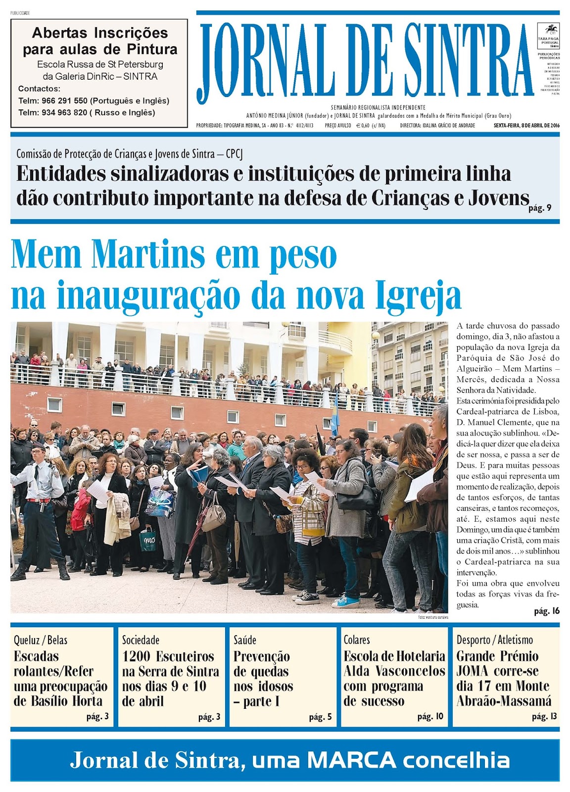 Capa da edição de 08-04-2016
