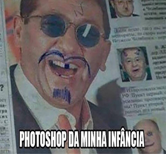 ... de desenhar nas caras das pessoas nas revistas