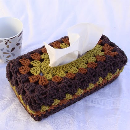 Crochet A Chunky Granny Tissue Box Cover!