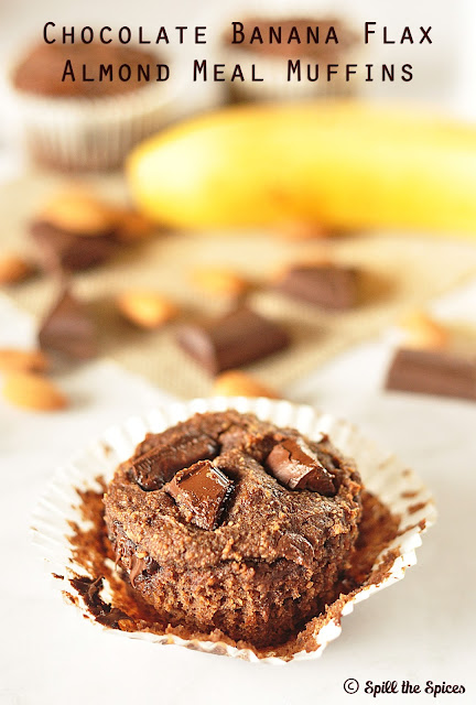 Chocolate Banana Flax Almond Meal Muffins #BreadBakers ... Chocolate Banana Flax Almond Meal Muffins #BreadBakers ...