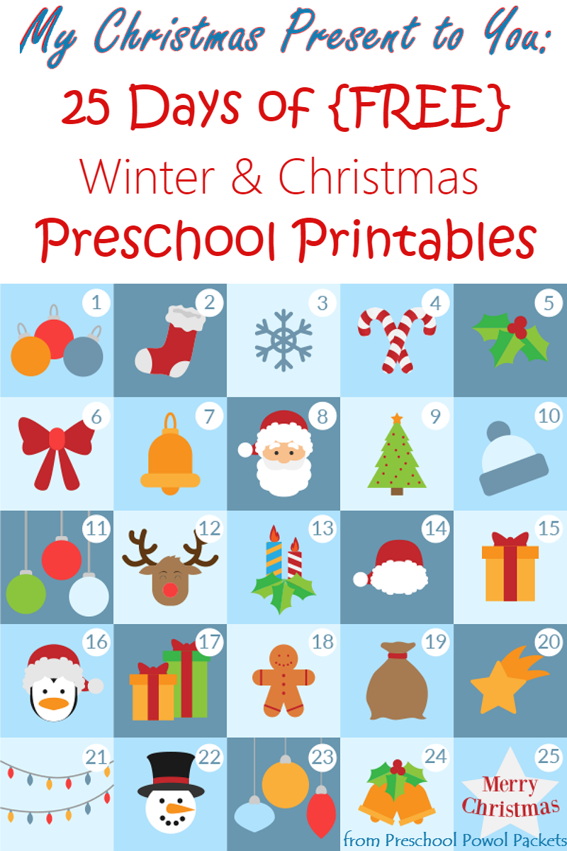 My Present To You 25 FREE Preschool Winter Christmas Printables  My Present To You 25 FREE Preschool Winter Christmas Printables