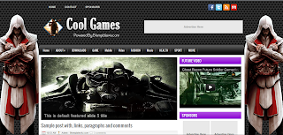 Cool Games Blogger Template Design For Game Blog's