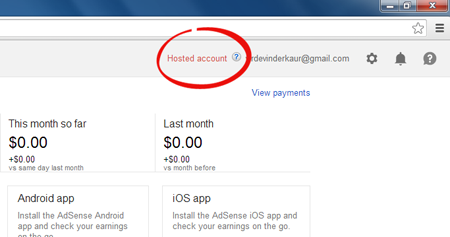 AdSense Hosted Account