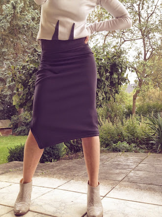 neoprene pencil skirt grey