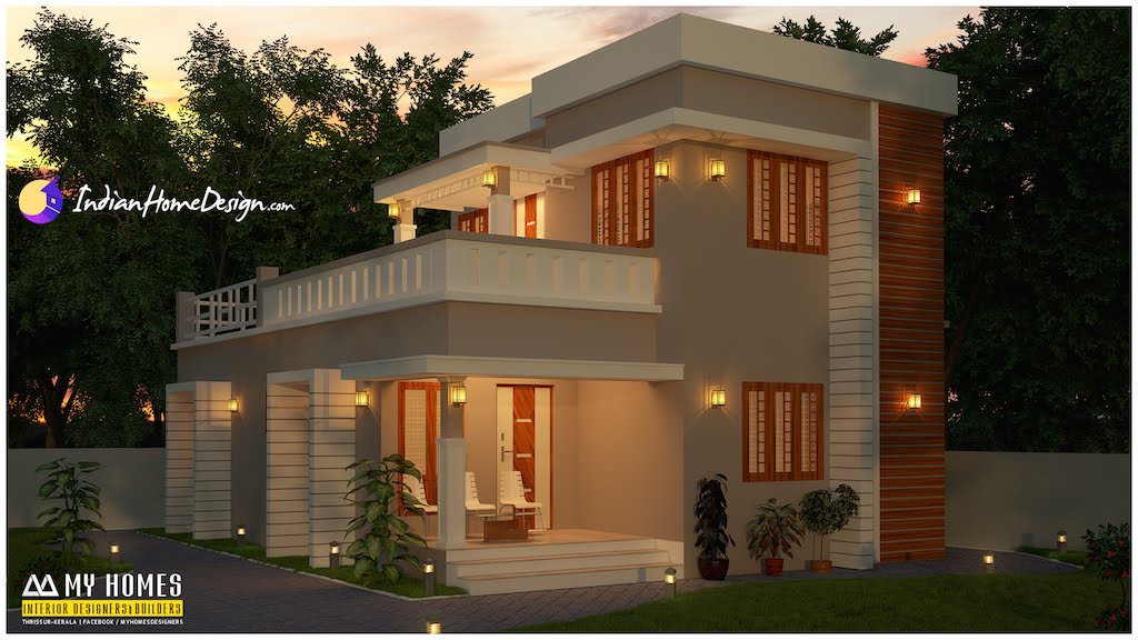 1400 Sqft Attractive 3 Bhk Budget Home Design By My Homes