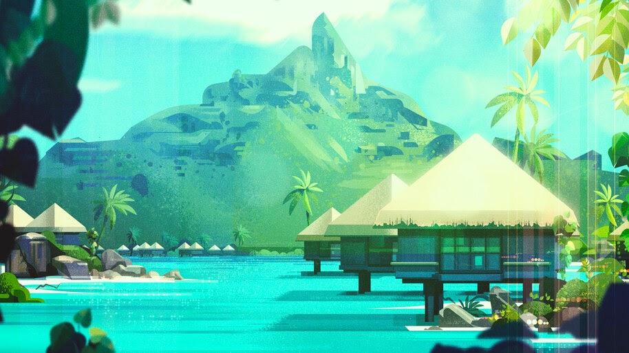 Island, Scenery, Digital Art, Illustration, 4K, #4.2063