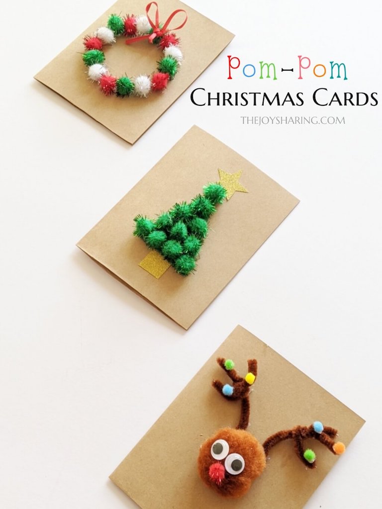 Pom Pom Christmas DIY Cards The Joy of Sharing