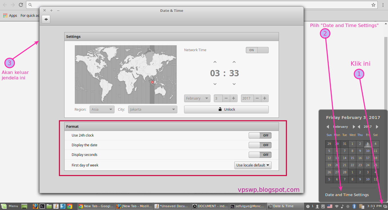 Cara Mengubah Format Tanggal di Linux Mint Cinnamon ITGov.ID