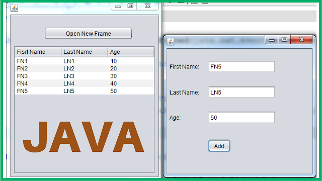 Java Add Row To JTable From Another JFrame