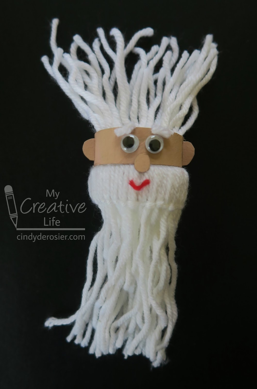 Cindy deRosier My Creative Life Yarn Santa Ornament