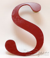 Flat cut metal letter with powder coating red colour