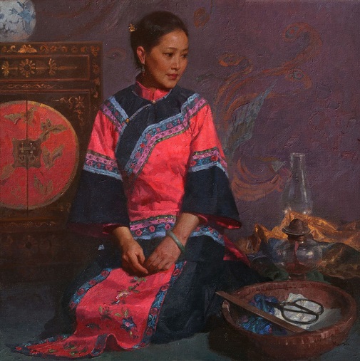by Mian Situ, "The Heiress's Closet" - oil on canvas | pinturas, obras de arte by Mian Situ, "The Heiress's Closet" - oil on canvas | pinturas, obras de arte, imagenes bellas, retratos.