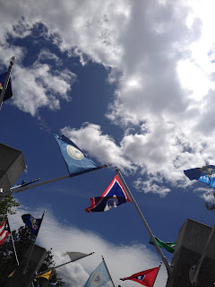 flags fly at Mt. Rushmore