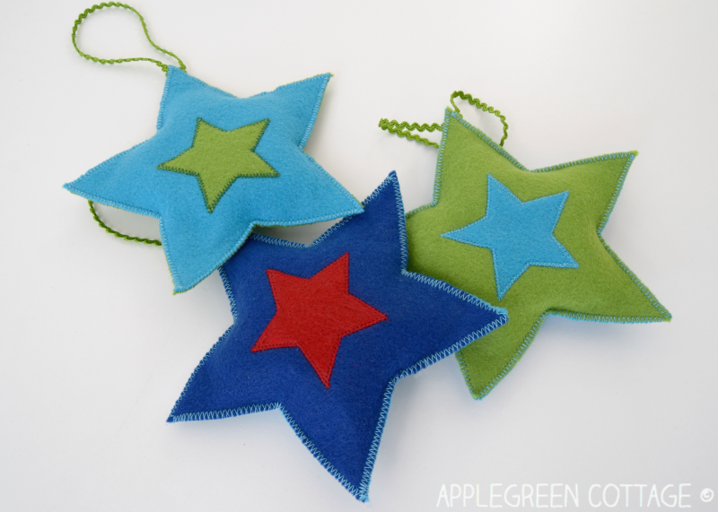 DIY Christmas Decorations Felt Stars Free Pattern