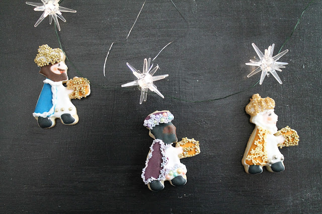 Galletas de reyes magos, three Wise men decorated cookies, Epiphany decorated cookies, galletas para el dia de reyes, Wise men decorated cookies,  decorated cookies, cookie decorating,
