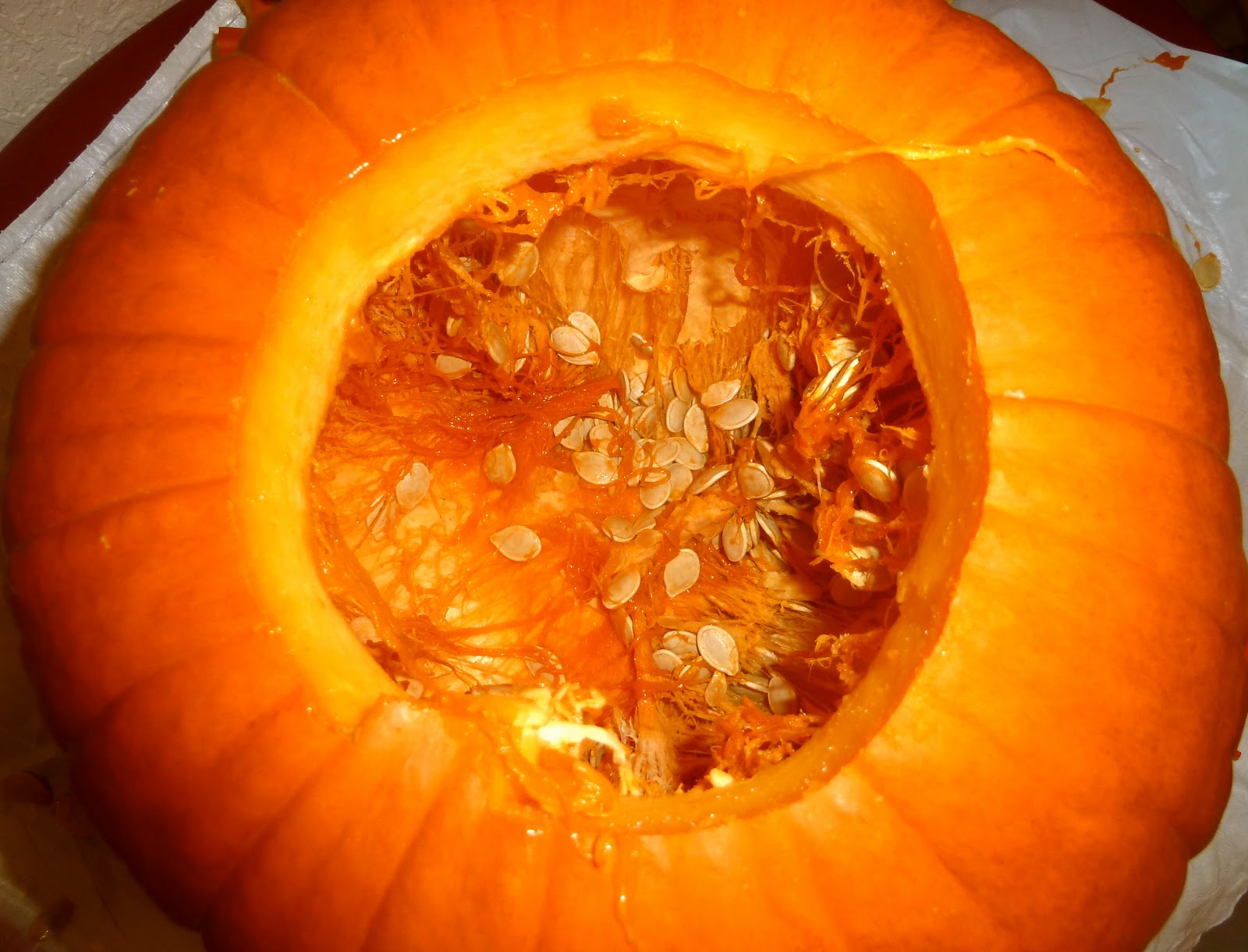 We had some fun scooping it all out in preparation of our carving.