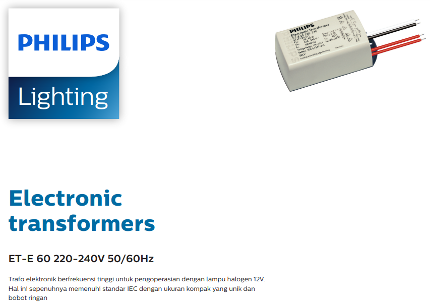 PHILIPS ETE 60 220240V 50/60Hz DISTRIBUTOR RESMI LAMPU PHILIPS