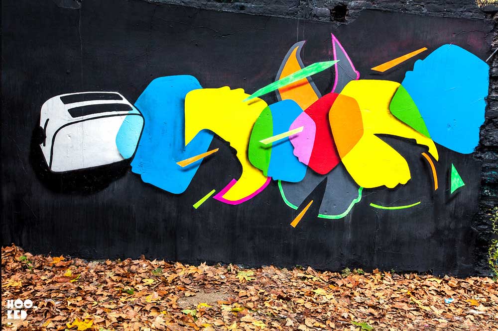 Exploding Toasters in Brick Lane, London from the street art collective