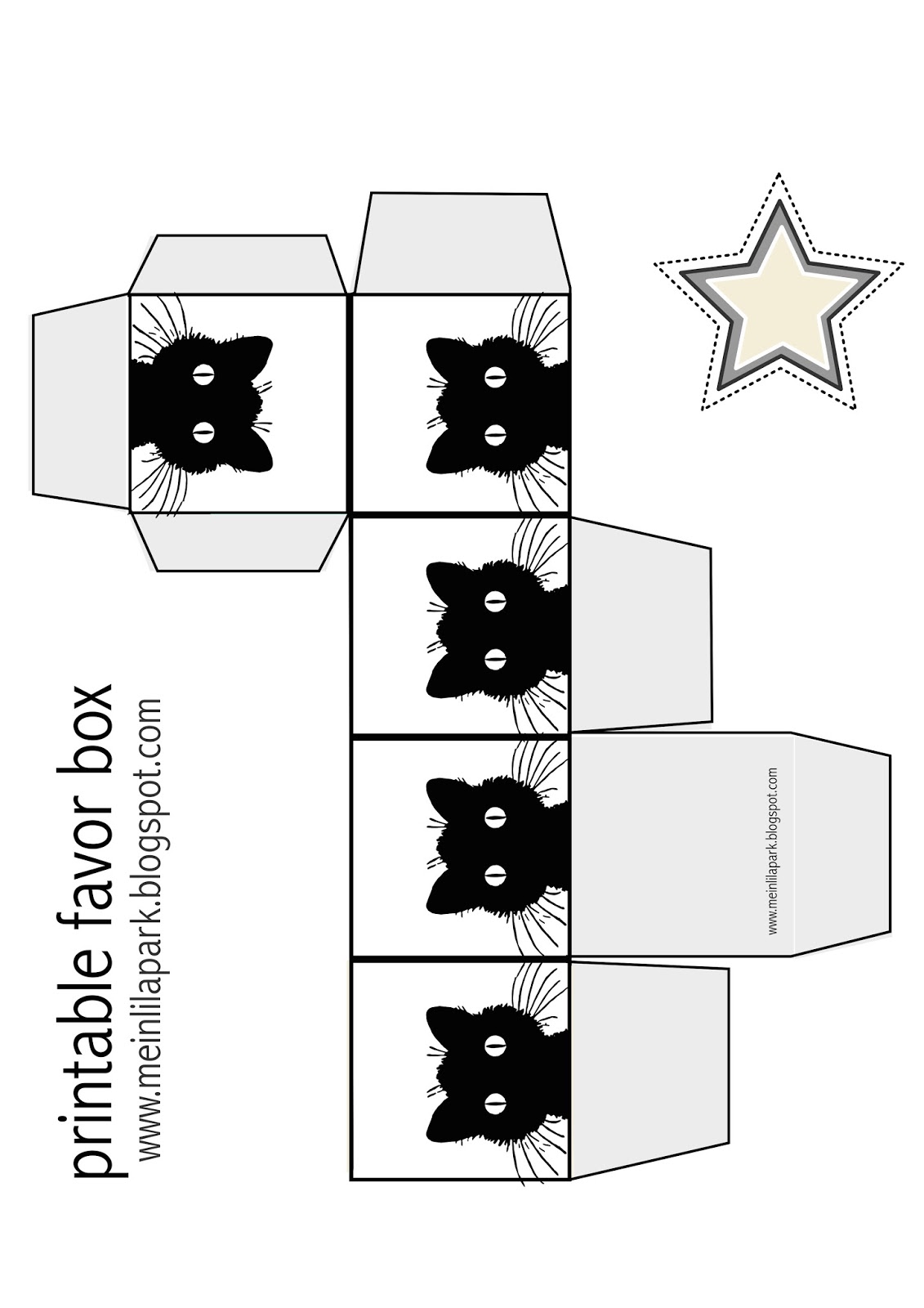 Free printable cat favor box - ausdruckbare Geschenkbox - freebie ...