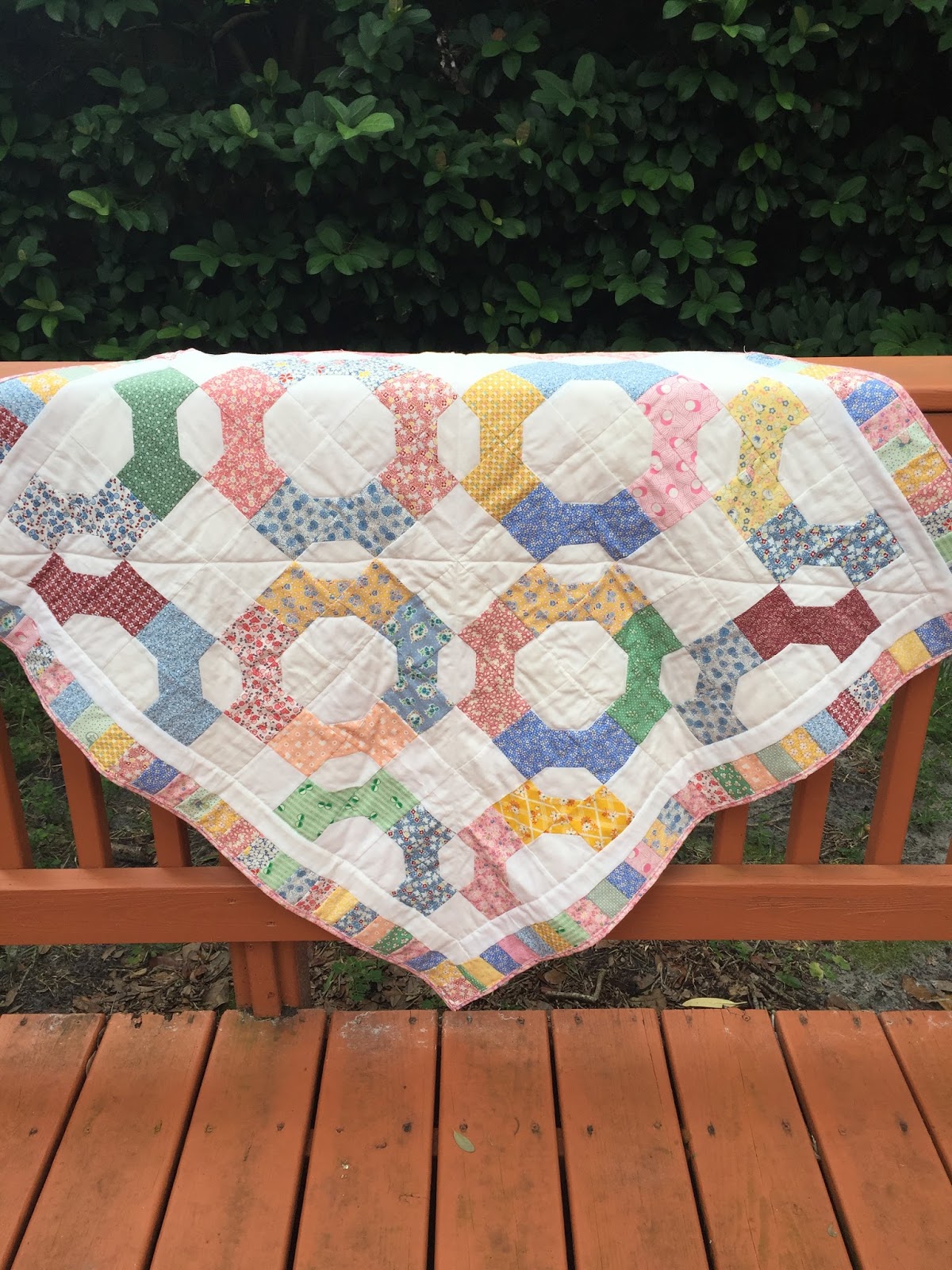 Happy Cottage Quilter Quilting with my walking foot