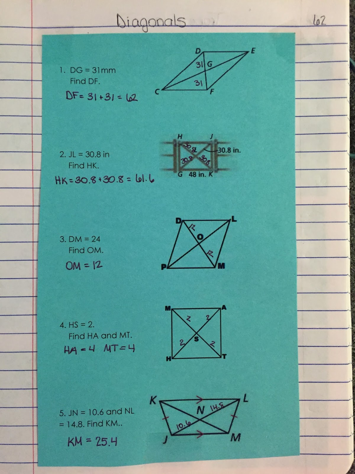 misscalcul8: Geometry Unit 6: Quadrilaterals Interactive Notebook