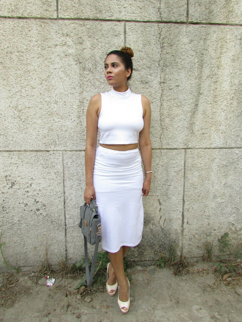 Kim Kardashian Inspired Outfit-High Waist Skirt Crop Top