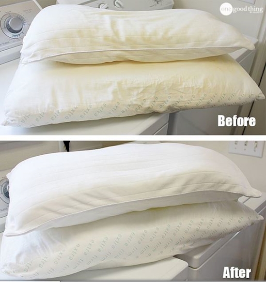How to Wash and Whiten Yellowed Pillows Handy DIY