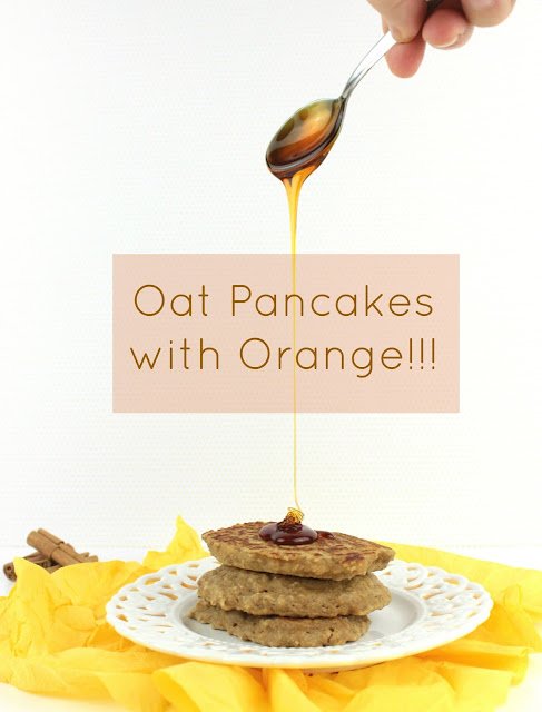 oat pancakes with orange and honey served