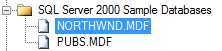 Select Northwind.MDF file