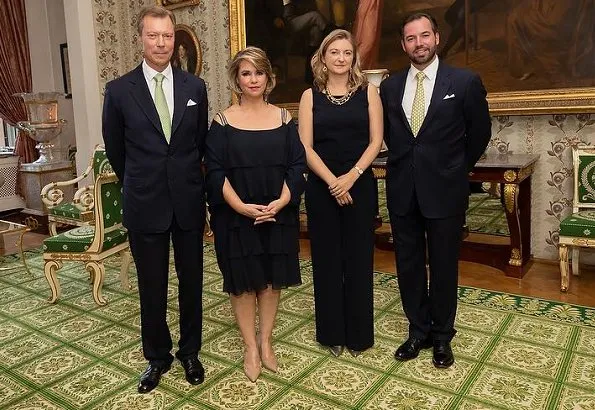 Grand Duke Henri, Grand Duchess Maria Teresa, Hereditary Grand Duke Guillaume and Hereditary Grand Duchess Stéphanie attended the dinner