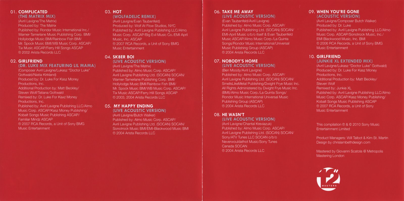 Album Artwork Booklet Avril Lavigne The Essential Mixes