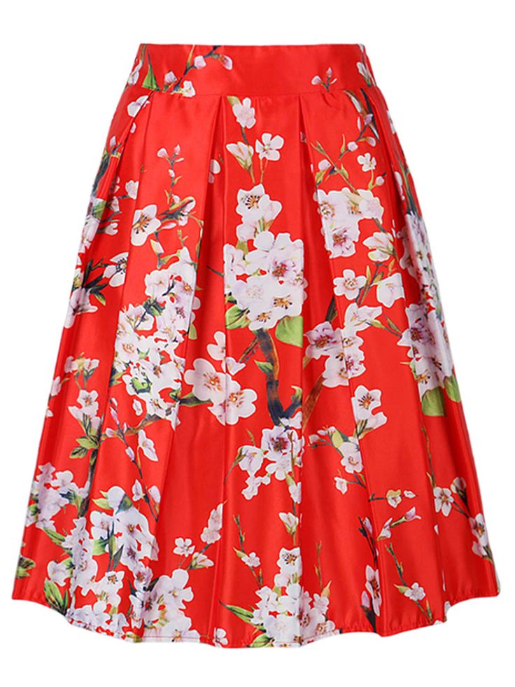 Sonya64blog Crushing red cherry blossom skirt