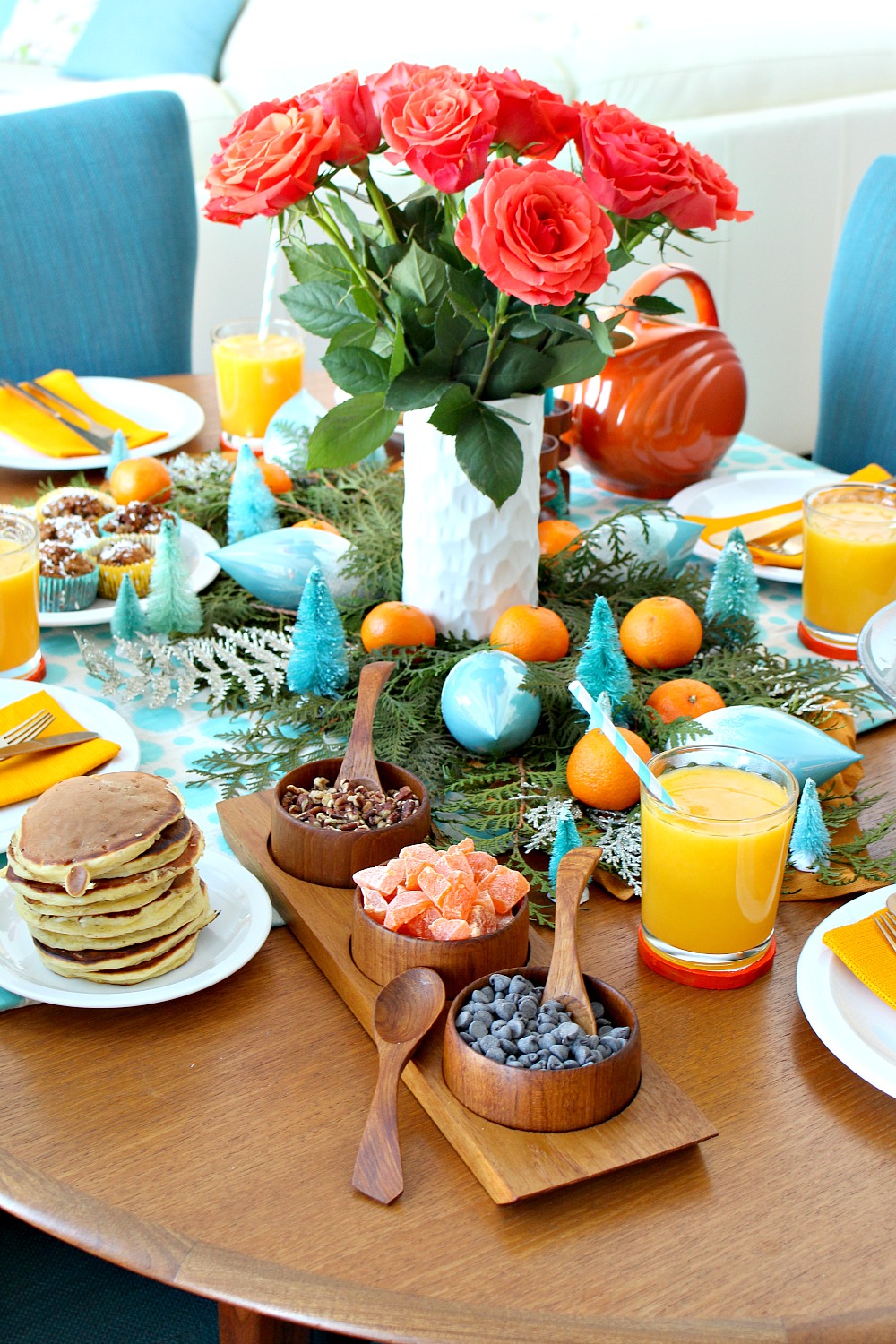 Orange Holiday Table Decor Holiday Brunch Tablescape