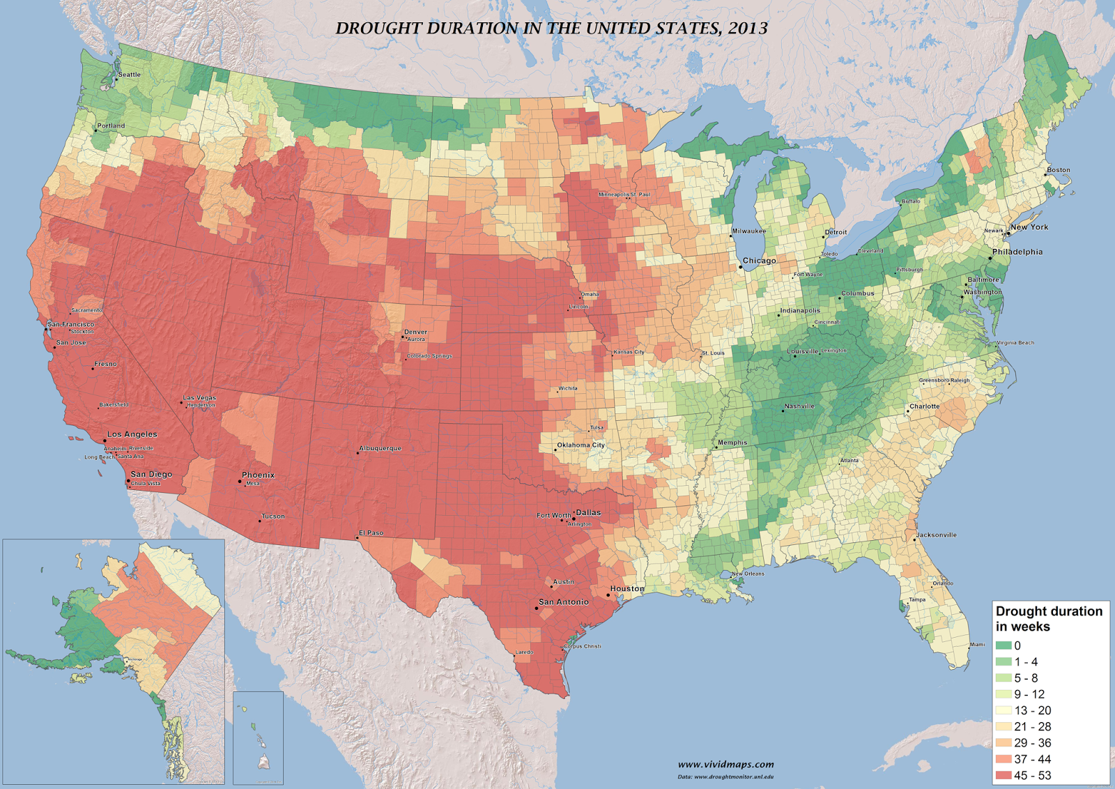 Drought duration in the U.S., 2013 Drought duration in the U.S., 2013