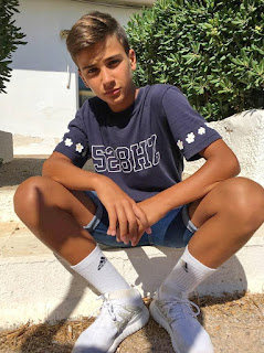 handsome teen boy, white sneakers, adidas socks