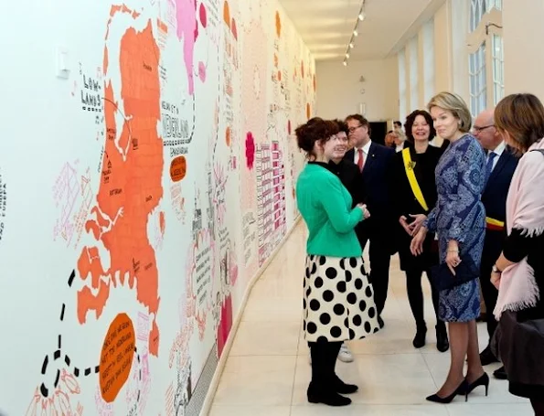 Queen Mathilde of Belgium visited the exhibition “Design Derby Holland-Belgium” at the Design Museum in Gent