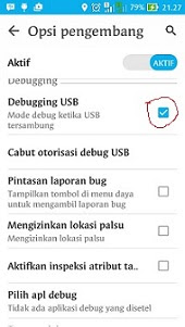 opsi pengembang cara menjalankan project android di hp