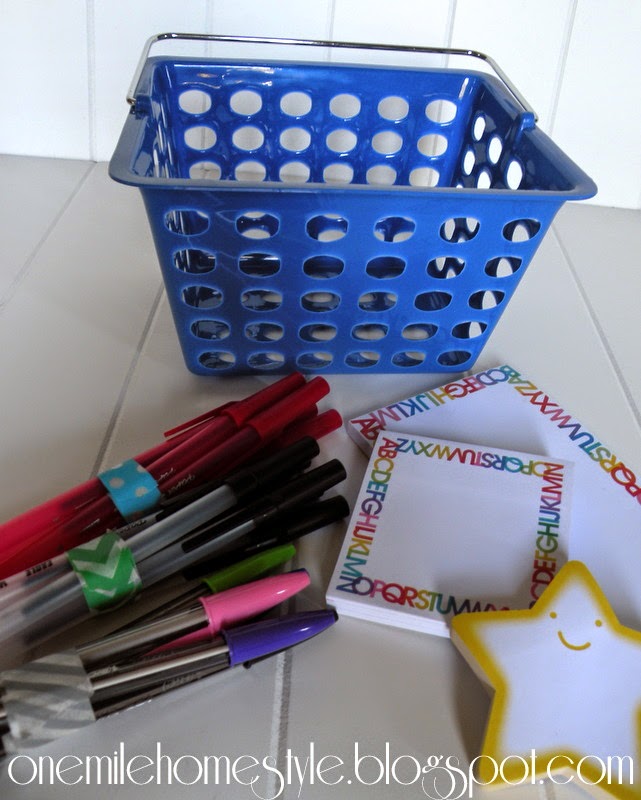 Back to School Teacher Gift Basket with Notepads and Pens