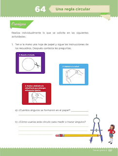 Apoyo Primaria Desafíos matemáticos 3ro Grado Bloque IV Lección 64 Una regla circular 