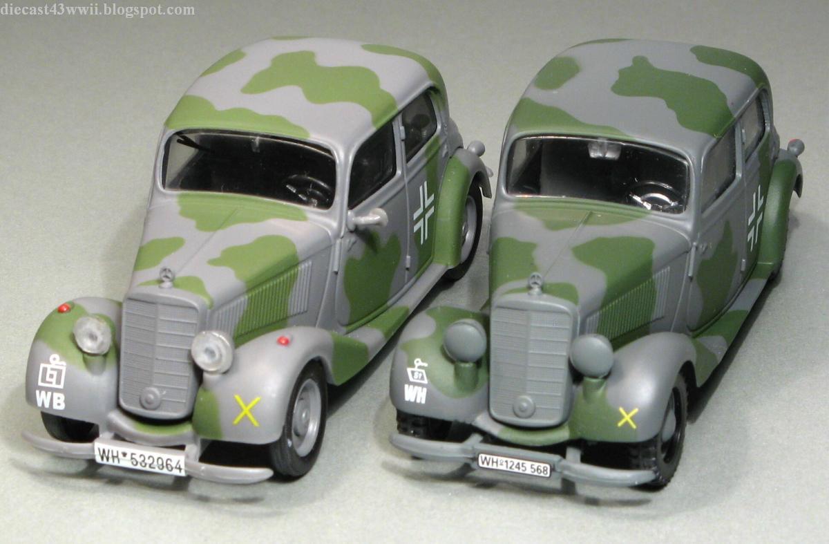 Military scale models Mersedes 170V. De Agostini & Classic Armor Diecast