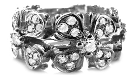 Small E.C. Cross Borderless Envelop Ring in 18KT White Gold and White Diamonds by Soffer Ari. $9,863